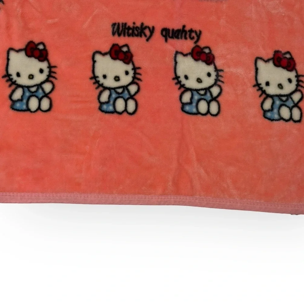 Hello Kitty Miffy Twin Plush Fleece Coverlet 86x58‎ Y2K Fairy Pink Misprint VTG